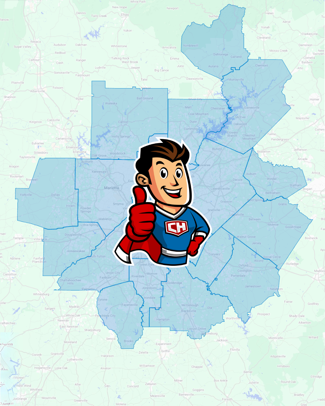 Service Areas Map
